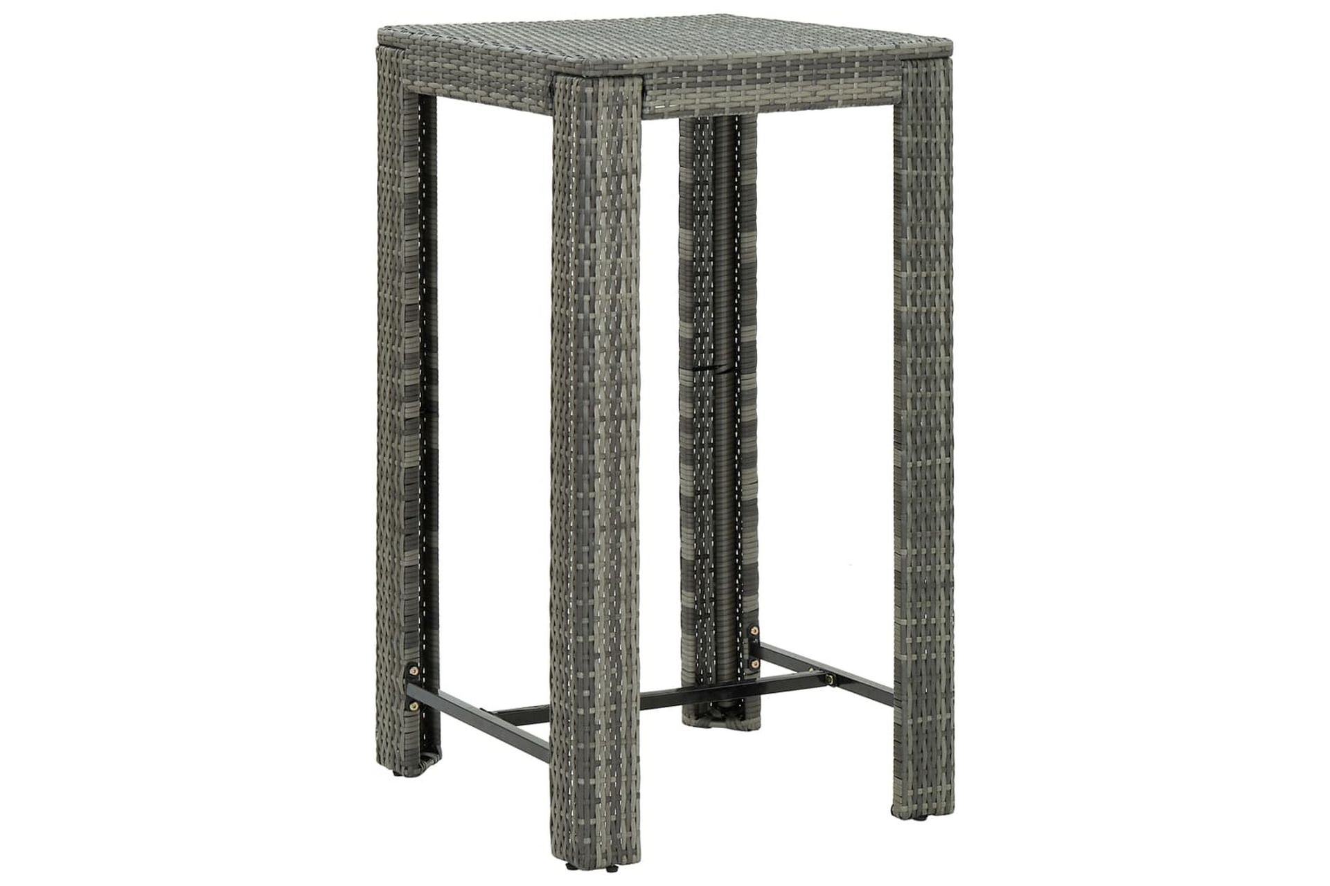 Utendørs barbord grå 60,5x60,5x110,5 cm polyrotting - Grå - Hagemøbler - Hagebord - Barbord