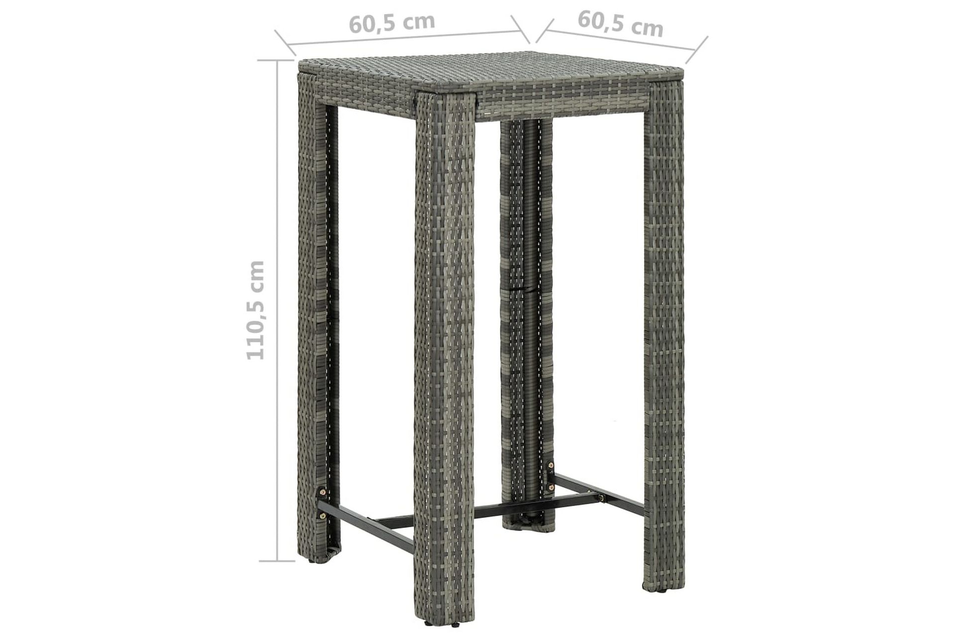 Utendørs barbord grå 60,5x60,5x110,5 cm polyrotting - Grå - Hagemøbler - Hagebord - Barbord