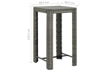 Utendørs barbord grå 60,5x60,5x110,5 cm polyrotting - Grå - Hagemøbler - Hagebord - Barbord