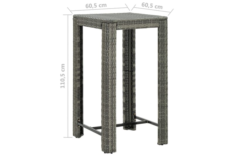 Utendørs barbord grå 60,5x60,5x110,5 cm polyrotting - Grå - Hagemøbler - Hagebord - Barbord