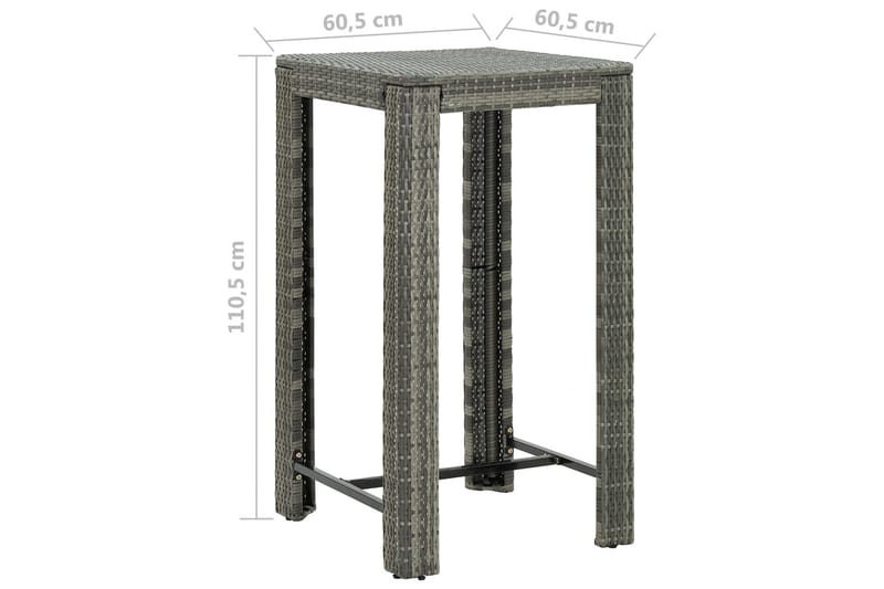 Utendørs barbord grå 60,5x60,5x110,5 cm polyrotting - Grå - Barbord