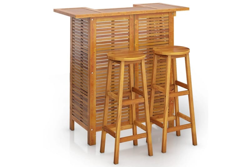 beBasic Hagebarsett 3 deler heltre akasie - Brun - Hagemøbler - Hagebord - Barbord