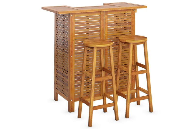 beBasic Hagebarsett 3 deler heltre akasie - Brun - Hagemøbler - Hagebord - Barbord