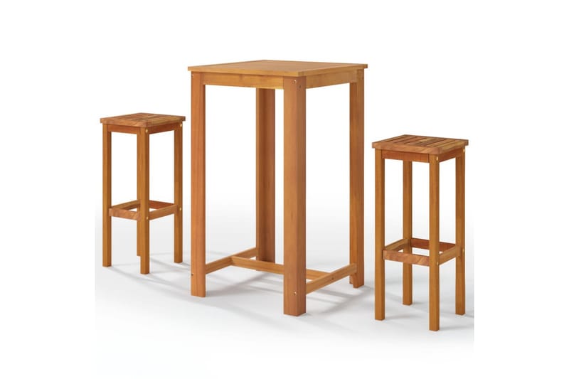 beBasic Hagebarsett 3 deler heltre akasie - Brun - Hagemøbler - Hagebord - Barbord