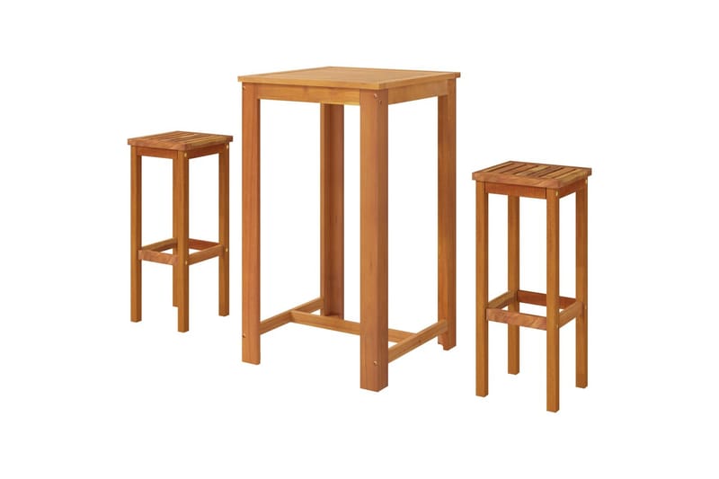 beBasic Hagebarsett 3 deler heltre akasie - Brun - Hagemøbler - Hagebord - Barbord