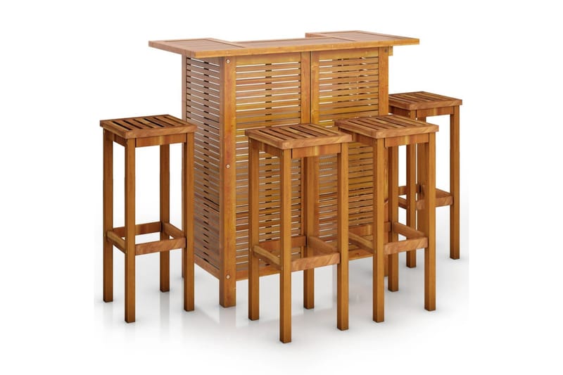 beBasic Hagebarsett 5 deler heltre akasie - Brun - Hagemøbler - Hagebord - Barbord