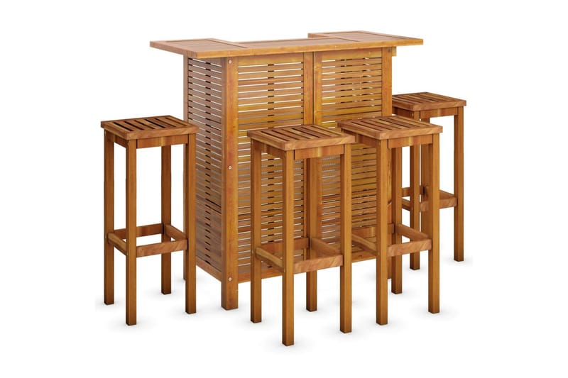beBasic Hagebarsett 5 deler heltre akasie - Brun - Hagemøbler - Hagebord - Barbord