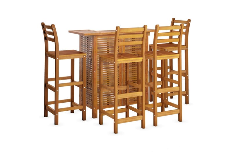 beBasic Hagebarsett 5 deler heltre akasie - Brun - Hagemøbler - Hagebord - Barbord