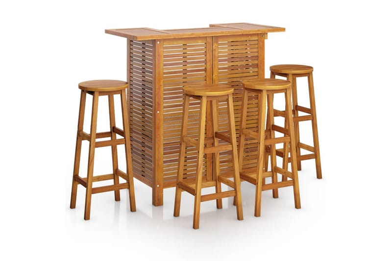 beBasic Hagebarsett 5 deler heltre akasie - Brun - Hagemøbler - Hagebord - Barbord