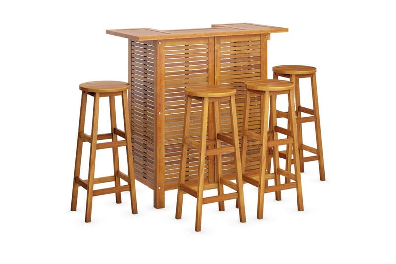 beBasic Hagebarsett 5 deler heltre akasie - Brun - Hagemøbler - Hagebord - Barbord
