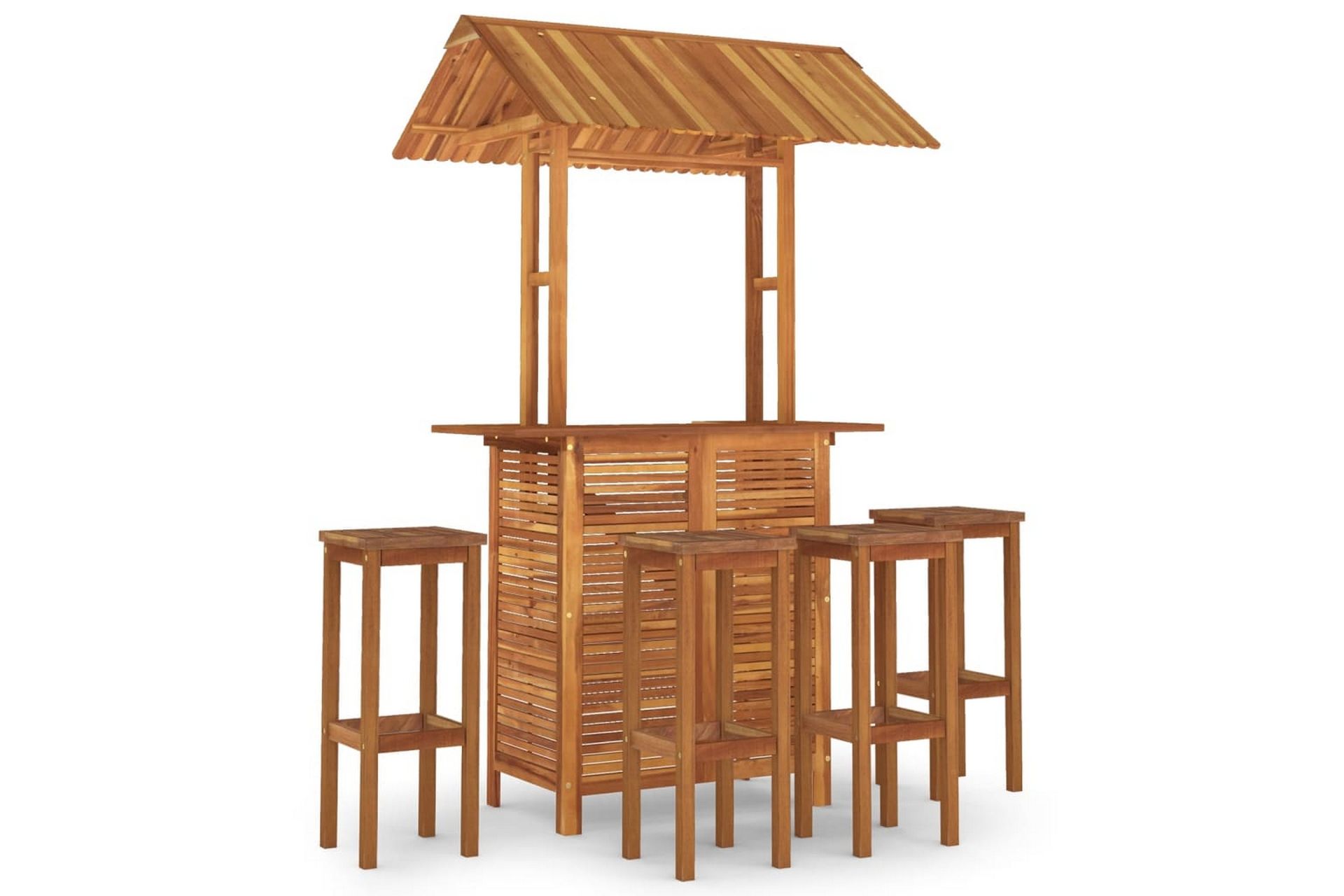 beBasic Hagebarsett 5 deler heltre akasie - Brun - Hagemøbler - Hagebord - Barbord