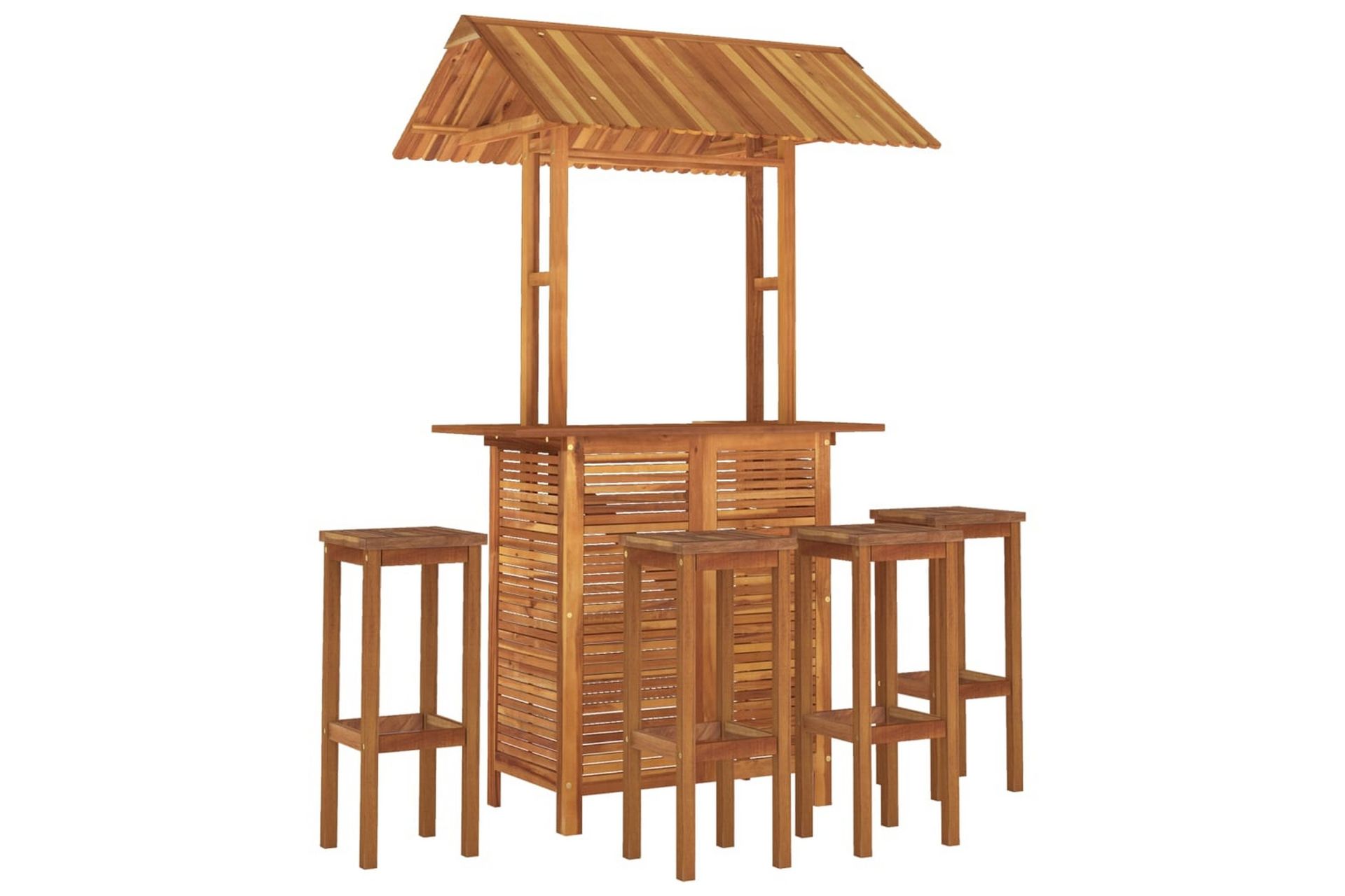 beBasic Hagebarsett 5 deler heltre akasie - Brun - Hagemøbler - Hagebord - Barbord