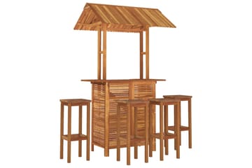 beBasic Hagebarsett 5 deler heltre akasie - Brun - Hagem�øbler - Hagebord - Barbord