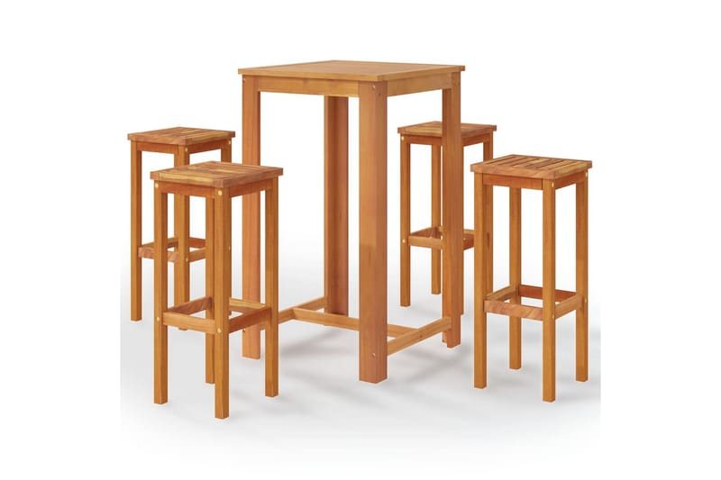 beBasic Hagebarsett 5 deler heltre akasie - Brun - Hagemøbler - Hagebord - Barbord