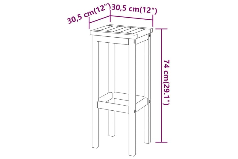 beBasic Hagebarsett 5 deler heltre akasie - Brun - Hagemøbler - Hagebord - Barbord