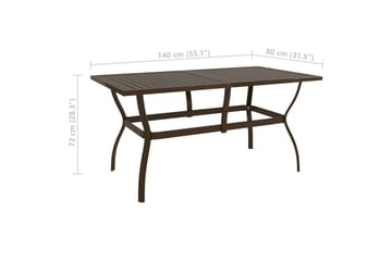 beBasic Hagebord brun 140x80x72 cm stål - Brun - Hagemøbler - Hagebord - Spisebord ute