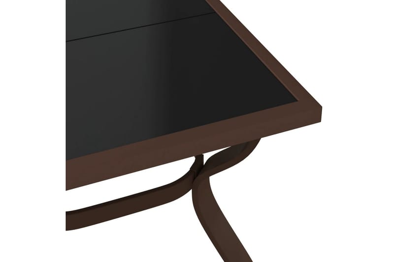 beBasic Hagebord brun og svart 140x70x70 cm stål og glass - Brun - Hagemøbler - Hagebord - Spisebord ute