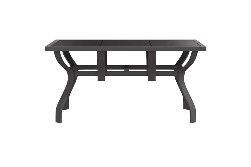 beBasic Hagebord grå og svart 140x70x70 cm stål og glass - GrÃ¥ - Hagemøbler - Hagebord - Spisebord ute