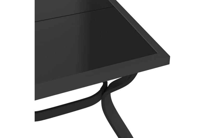 beBasic Hagebord grå og svart 140x70x70 cm stål og glass - GrÃ¥ - Hagemøbler - Hagebord - Spisebord ute