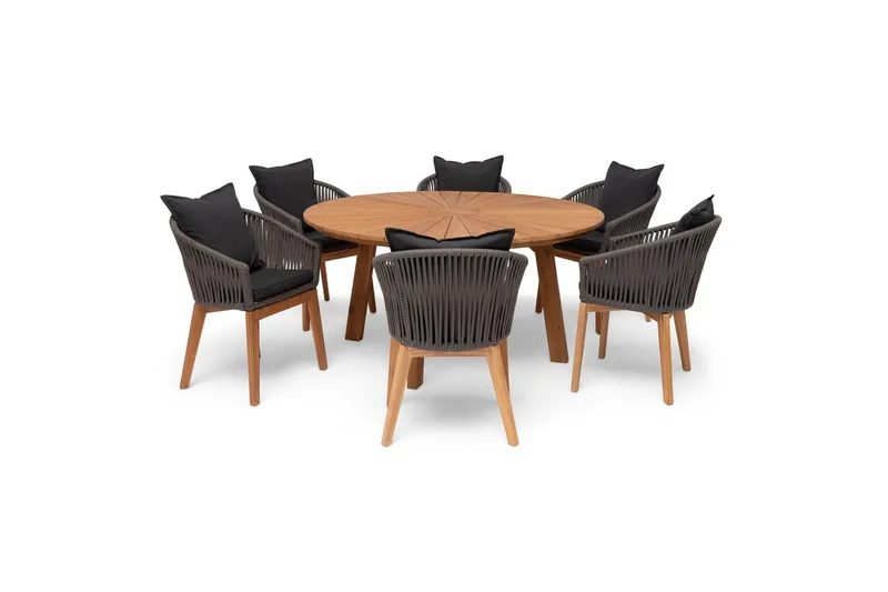 Bord Hillerstorp Ringsjø Ø150 cm Brun - Hagemøbler - Hagebord - Spisebord ute