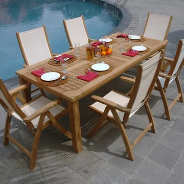 Bord HOME4YOU Bali 220x100x75 cm teak - Brun - Hagemøbler - Hagebord - Spisebord ute
