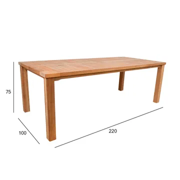 Bord HOME4YOU Bali 220x100x75 cm teak - Brun - Hagemøbler - Hagebord - Spisebord ute