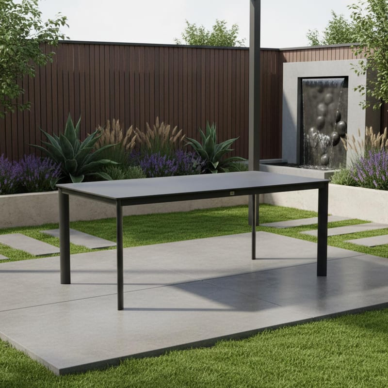 Bord HOME4YOU Beida 180x90x75 cm svart - Svart - Hagemøbler - Hagebord - Spisebord ute