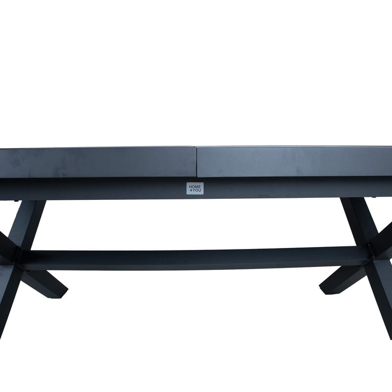 Bord HOME4YOU Columbus 183/243x100x76 Mørkegrå - Mørk grå - Hagemøbler - Hagebord - Spisebord ute