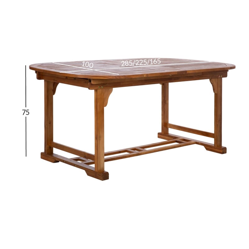 Bord HOME4YOU Fabiola 285/225/165x100x75 cm akasie - Akasie - Hagemøbler - Hagebord - Spisebord ute