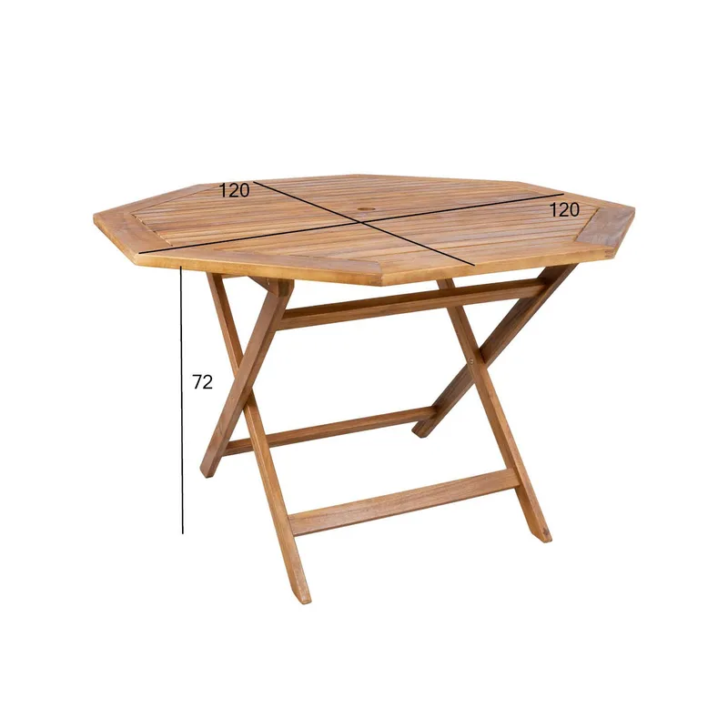 Bord HOME4YOU Finlay 120x120x72 cm Akasie - Akasie - Hagemøbler - Hagebord - Spisebord ute