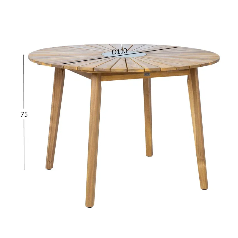 Bord HOME4YOU Florida D110x75 cm Akasie - Teakfarget - Hagemøbler - Hagebord - Spisebord ute