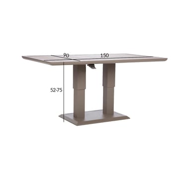 Bord HOME4YOU Marenda 150x90x2-75 cm Gråbeige - Gråbeige - Hagemøbler - Hagebord - Spisebord ute