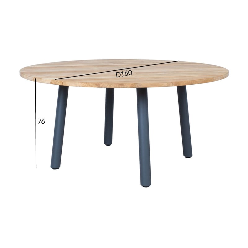 Bord HOME4YOU Marline D160x76 cm teak - teak - Hagemøbler - Hagebord - Spisebord ute