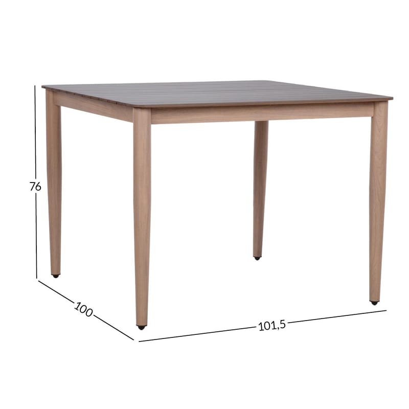 Bord HOME4YOU Medina 101,5x100x76 cm beige - beige - Hagemøbler - Hagebord - Spisebord ute