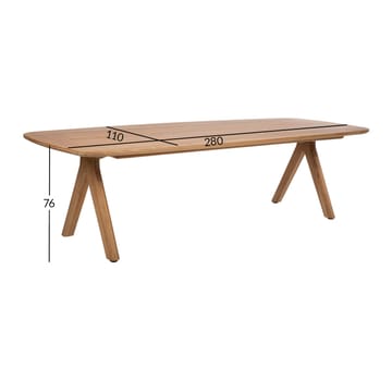 Bord HOME4YOU Roca 280x110x76 cm teak - Teak - Hagemøbler - Hagebord - Spisebord ute