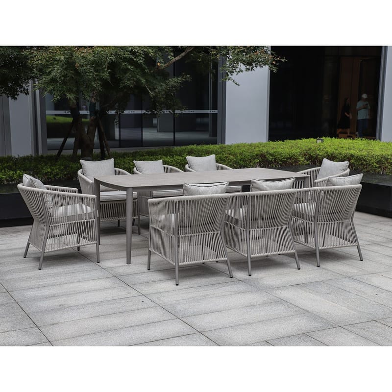 Bord HOME4YOU Silva 220x100x75 cm Gråbeige - Gråbeige - Hagemøbler - Hagebord - Spisebord ute