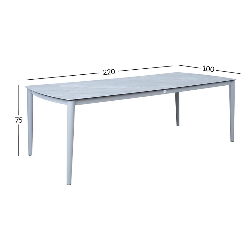 Bord HOME4YOU Silva 220x100x75 cm Gråbeige - Gråbeige - Hagemøbler - Hagebord - Spisebord ute