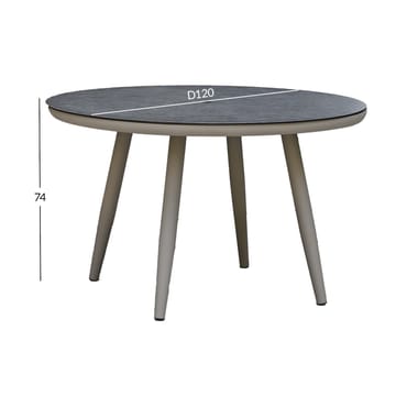 Bord HOME4YOU Silva D120x75 cm gråbeige - Gråbeige - Hagemøbler - Hagebord - Spisebord ute