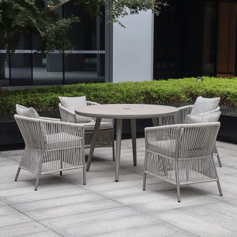 Bord HOME4YOU Silva D120x75 cm gråbeige - Gråbeige - Hagemøbler - Hagebord - Spisebord ute