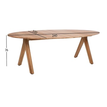 Bord HOME4YOU Tahiti 240x110x76 cm teak - teak - Hagemøbler - Hagebord - Spisebord ute