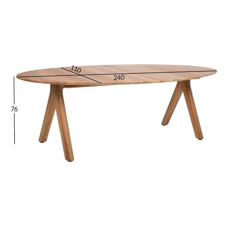 Bord HOME4YOU Tahiti 240x110x76 cm teak - teak - Hagemøbler - Hagebord - Spisebord ute