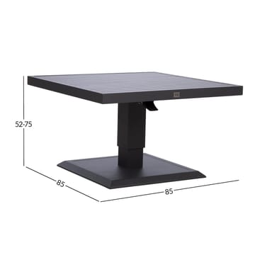 Bord HOME4YOU Tomson 85x85x52–75 cm Mørkegrå - Mørkegrå - Hagemøbler - Hagebord - Spisebord ute