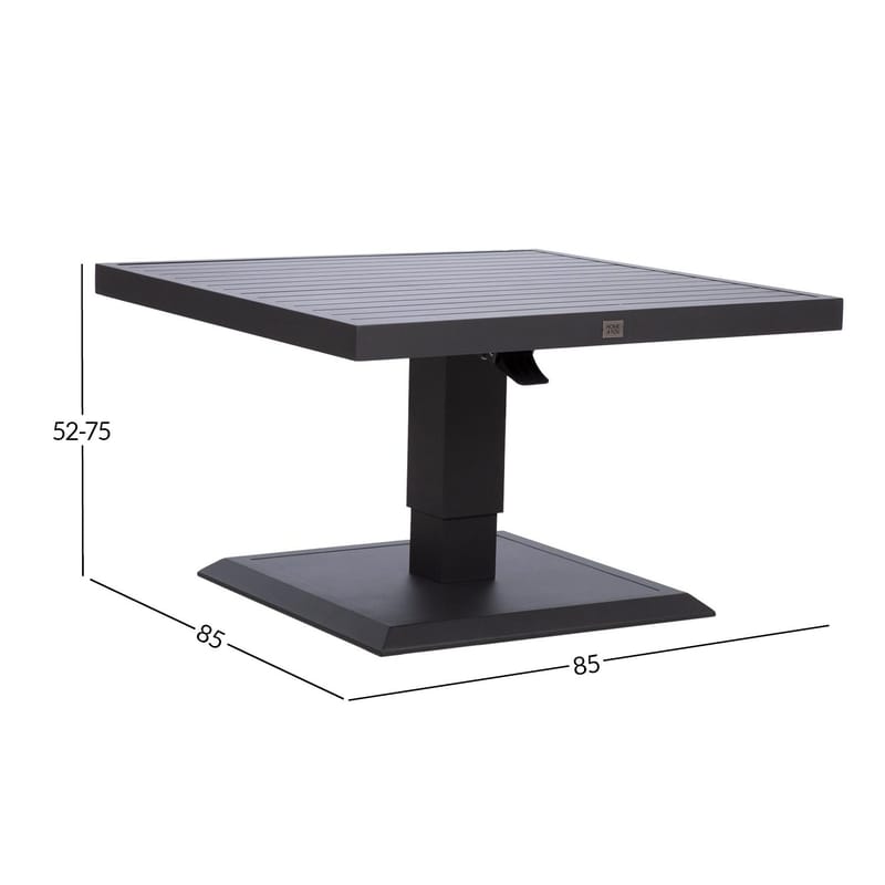 Bord HOME4YOU Tomson 85x85x52–75 cm Mørkegrå - mørkegrå - Hagemøbler - Hagebord - Spisebord ute