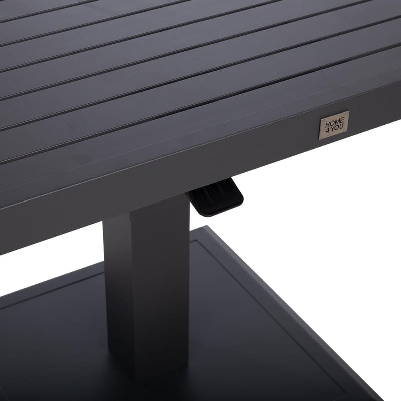 Bord HOME4YOU Tomson 85x85x52–75 cm Mørkegrå - mørkegrå - Hagemøbler - Hagebord - Spisebord ute