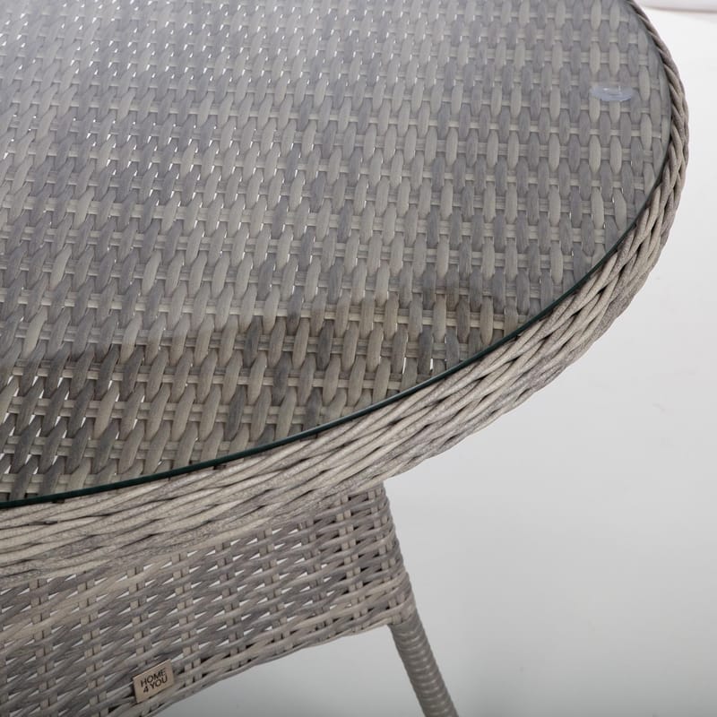 Bord HOME4YOU Trento D110x73,5 cm lysegrå - lysegrå - Hagemøbler - Hagebord - Spisebord ute