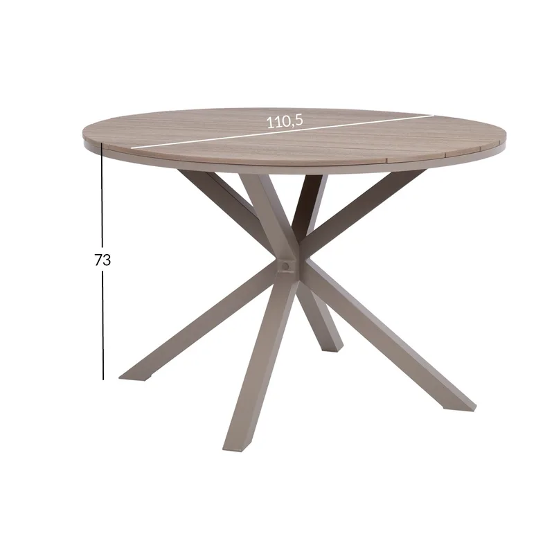 Bord HOME4YOU Porto D110,5x73 cm beige/grå - beige / grå - Hagemøbler - Hagebord - Spisebord ute