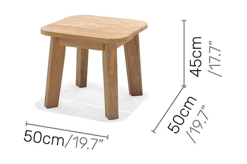 Barbados Sofabord 50 cm - Tre / Natur - Hagemøbler - Hagebord - Cafebord