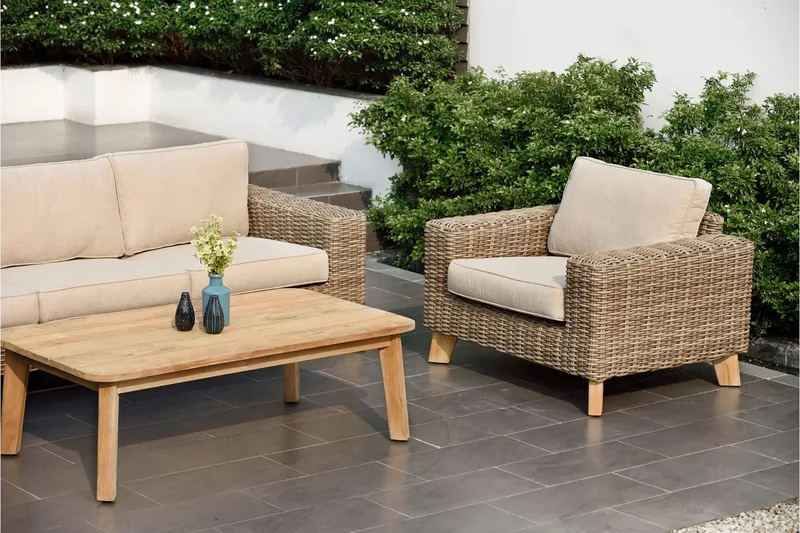 Barbados Sofabord 80 cm - Tre / Natur - Hagemøbler - Hagebord - Cafebord