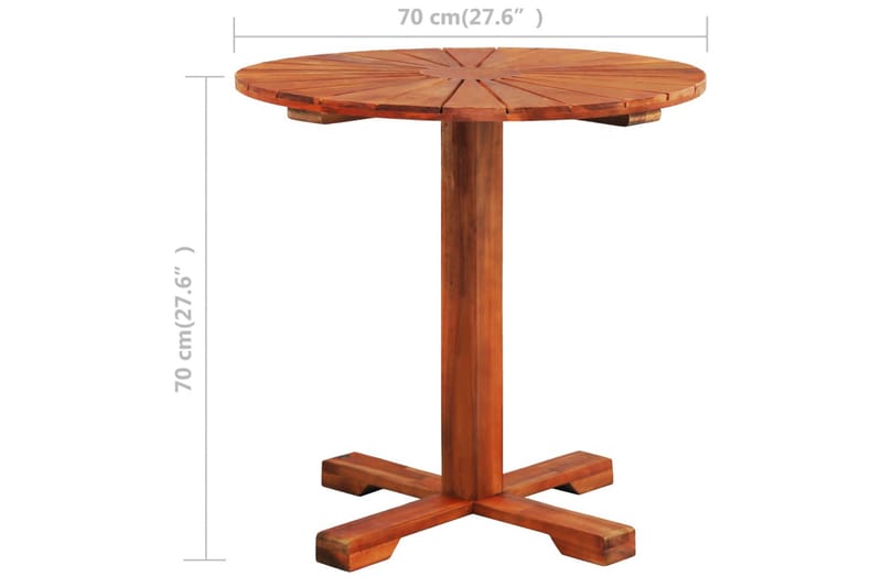 Bistrobord 70x70 cm heltre akasie - Akacie - Balkongbord - Cafebord