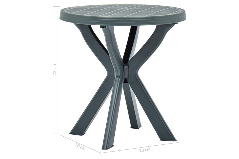 Bistrobord grønn Ø70 cm plast - Grønn - Hagemøbler - Hagebord - Cafebord
